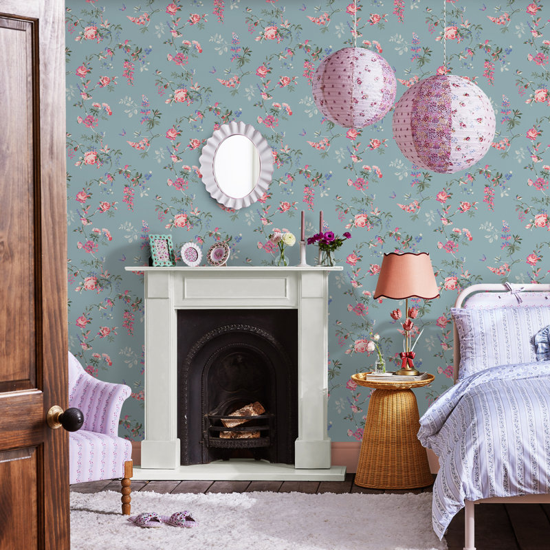 Cath Kidston Birds Roses Floral Wallpaper Wayfair co uk cath-kidston-birds-roses-floral-wallpaper-wayfair-co-uk